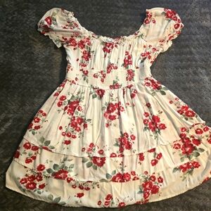 Hollister Floral Red and White Dress